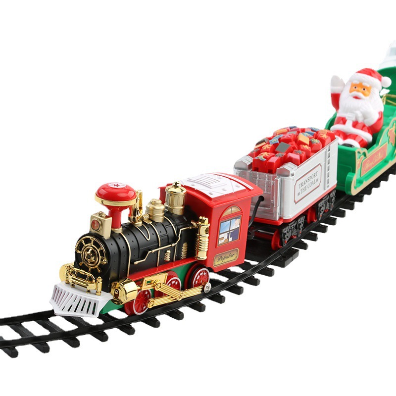 Kids Toys Xmas - Elektrische kersttreinset met muziek en licht,